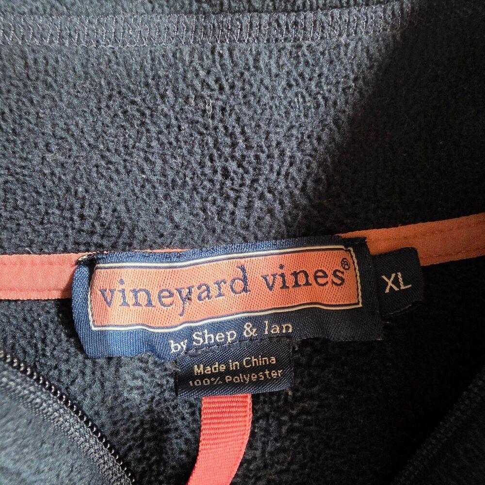 Vineyard Vines Fleece Pullover Women's XL Blue 1/4 Zip Mock Neck Sweater Casual - Picture 3 of 10